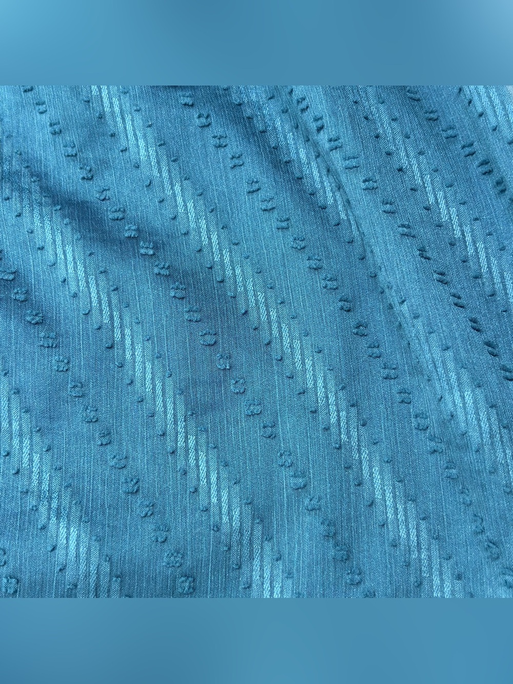 Everly Teal Textured Dress Semi Sheer Sleeves Knee Length Size L - Picture 3 of 10
